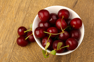 Cherry berries in the bowl
