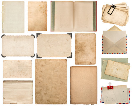 Paper sheet, book, envelope, photo frame with corner