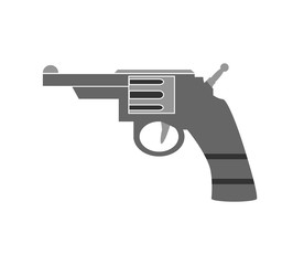 Revolver symbol icon on white.