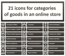 Icon set for sections Online Store