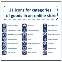 Icon set for sections Online Store