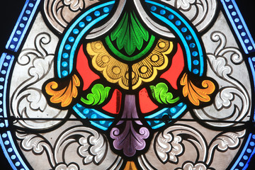 Vitrail. Eglise Sainte-Marie Madeleine..