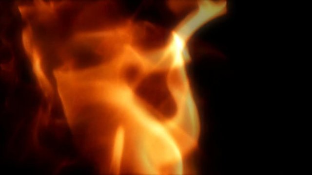 A 30 second clip of isolated flames over black. HD 1080.