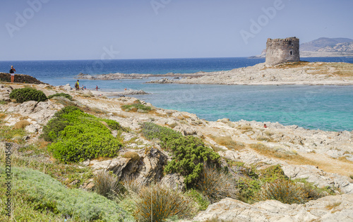 Spiaggia La Pelosa Stintino Sardegna Stock Photo And