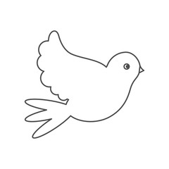 Dove icon. bird animal and peace theme. Isolated design. Vector illustration