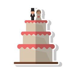 Wedding cake icon. marriage love and celebration theme. Isolated design. Vector illustration