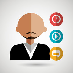 avatar clock play chat vector illustration eps 10