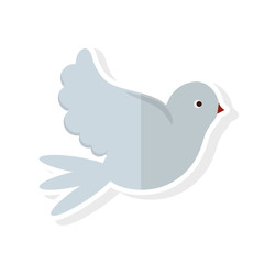Dove icon. bird animal and peace theme. Isolated design. Vector illustration