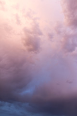 beautiful sky with clouds in the evening