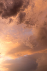 beautiful sky with clouds in the evening