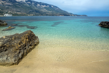 Amazing panorama of Pesada beach, Kefalonia, Ionian islands, Greece
