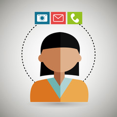 avatar email telephone camera vector illustration eps 10