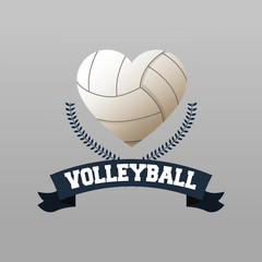 Heart Ball icon. Volleyball sport hobby and competition theme. Colorful design. Vector illustration