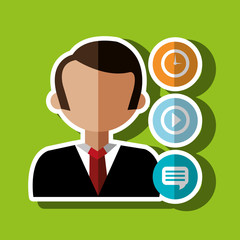 avatar clock play chat vector illustration eps 10