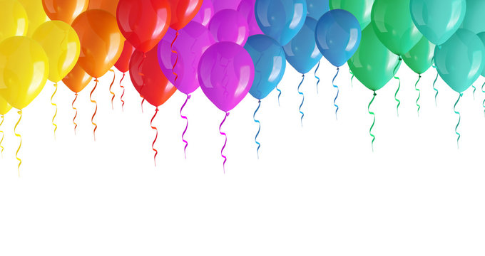Colored balloons isolated on a white background