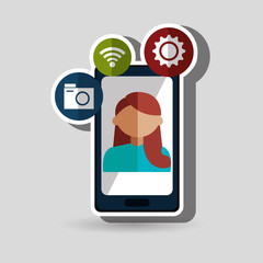 avatar smartphone play vector illustration eps 10