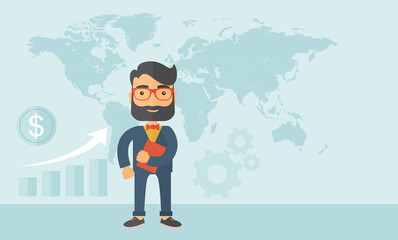 Businessman planning to travel.