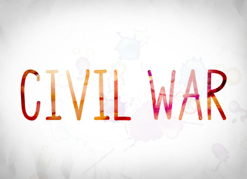 Civil War Concept Watercolor Word Art