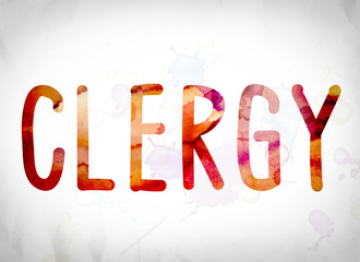 Clergy Concept Watercolor Word Art