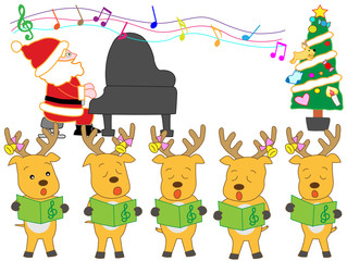 サンタクロースとトナカイによるクリスマスコンサート