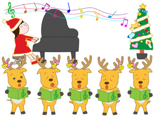 サンタクロースとトナカイによるクリスマスコンサート