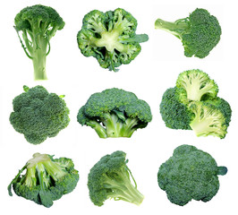 different views of broccolis