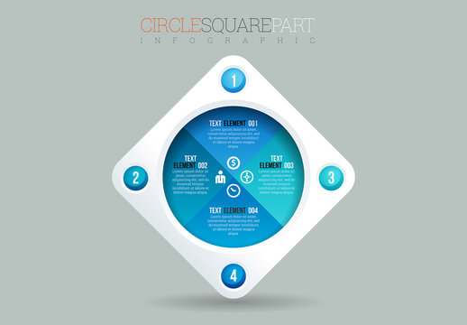 Circle Square Parts Infographic