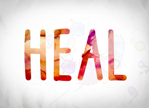 Heal Concept Watercolor Word Art
