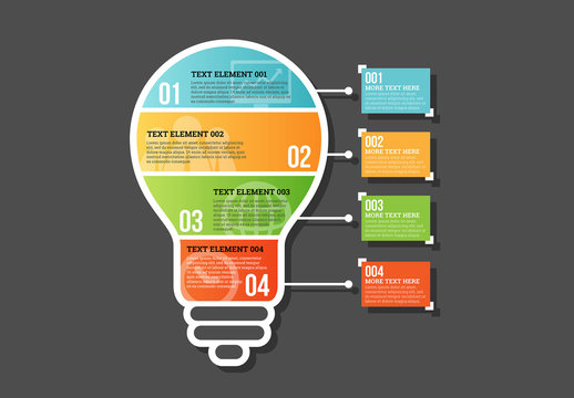 Four Part Bulb Infographic