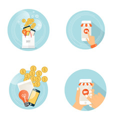 Fototapeta premium E-commerce ideas with Online store.