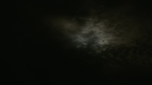 Full moon behind night clouds. Time lapse