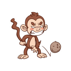 Angry Monkey Cartoon Mascot