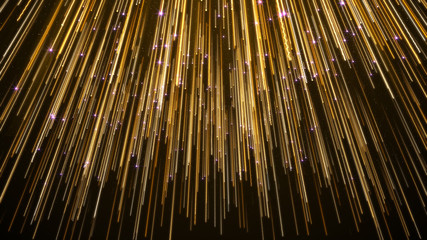 Gold Falling Light Streak Glamour Abstract Background.