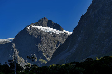 Fototapeta premium Scenic lookout of Hollyford Valley at Monkey Creek on Milford Road to Milford Sound, New Zealand