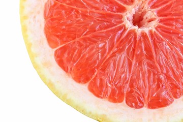 Ruby Red Grapefruit on White Background
