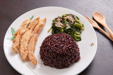 Vegetarian food Thai-style with Stir-fried vegetables 