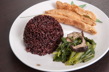 Vegetarian food Thai-style with Stir-fried vegetables 