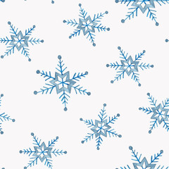 Seamless snowflakes pattern. Christmas and New Year design. illu