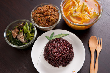 Vegetarian food Thai-style with Stir-fried vegetables 