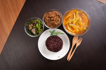 Vegetarian food Thai-style with Stir-fried vegetables 