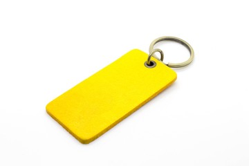 Fototapeta premium Yellow leather Keychain