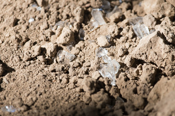 broken glass on the ground