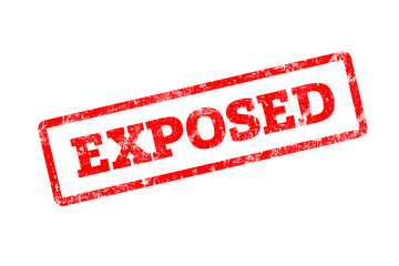 Exposed red rubber stamp