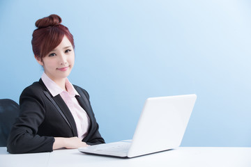 business woman use computer