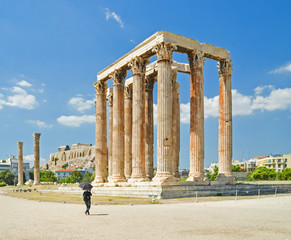 Athens columns of olympian Zeus ancient temple, Greece