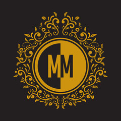 Fototapeta premium INITIAL CIRCLE HALF vintage elegant luxury