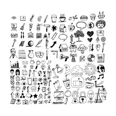 Hand draw business doodle icon illustration design