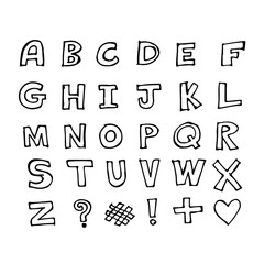 Hand drawn doodle font illustration design