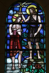 Bapt&ecirc;me du Christ par Saint-Jean-le-Baptiste. Eglise Saint-Pancrace. Yvoire. / Baptism of Christ by Saint John the Baptist. Saint-Pancrace Church. Yvoire.