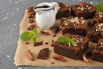 Chocolate brownies with nuts